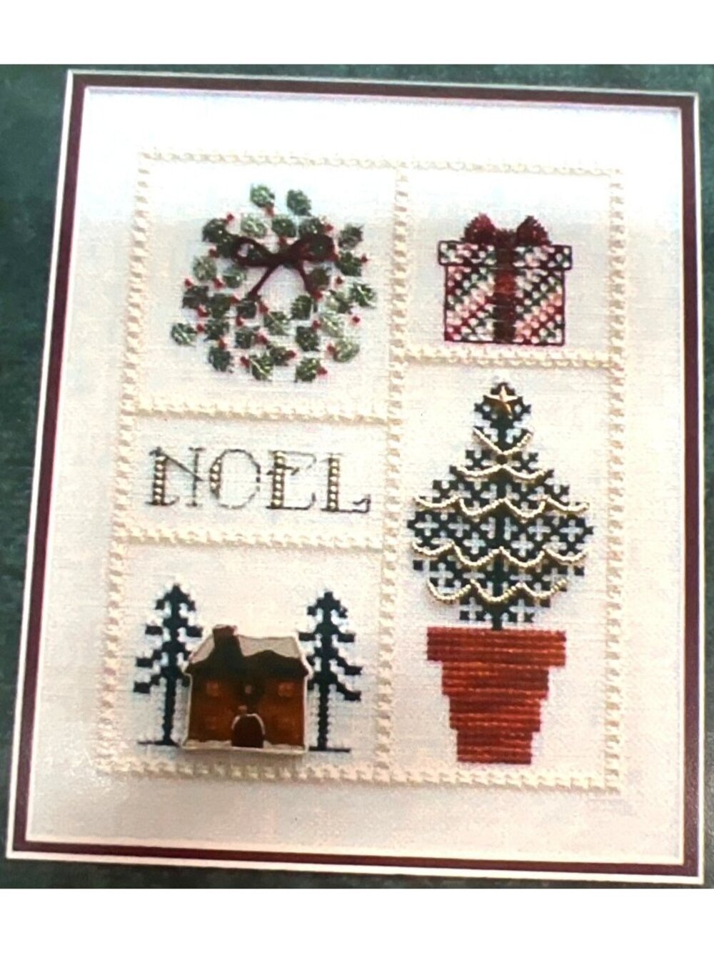 Christmas Joy Cross Stitch Pattern By Waters Edge Featuring Noel & Holiday Scene